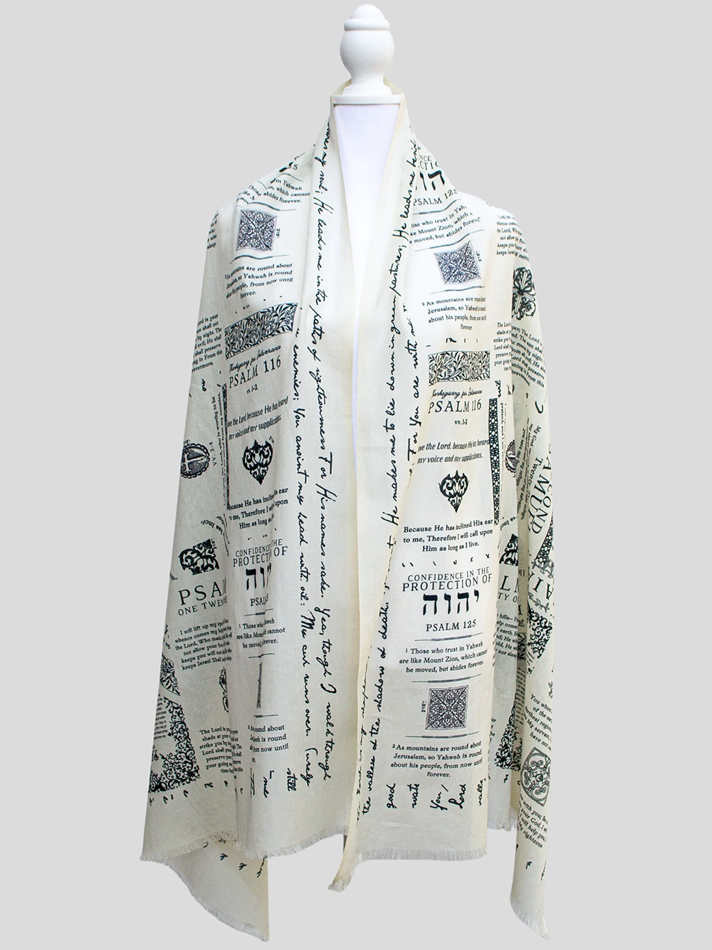 Handmade scripture shawl
