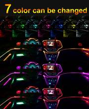 3 meters 7 colors rbg car interior atmosphere lighting led strip neon led car lighting strips diy flexible el cold light line tube auto decoration details 0