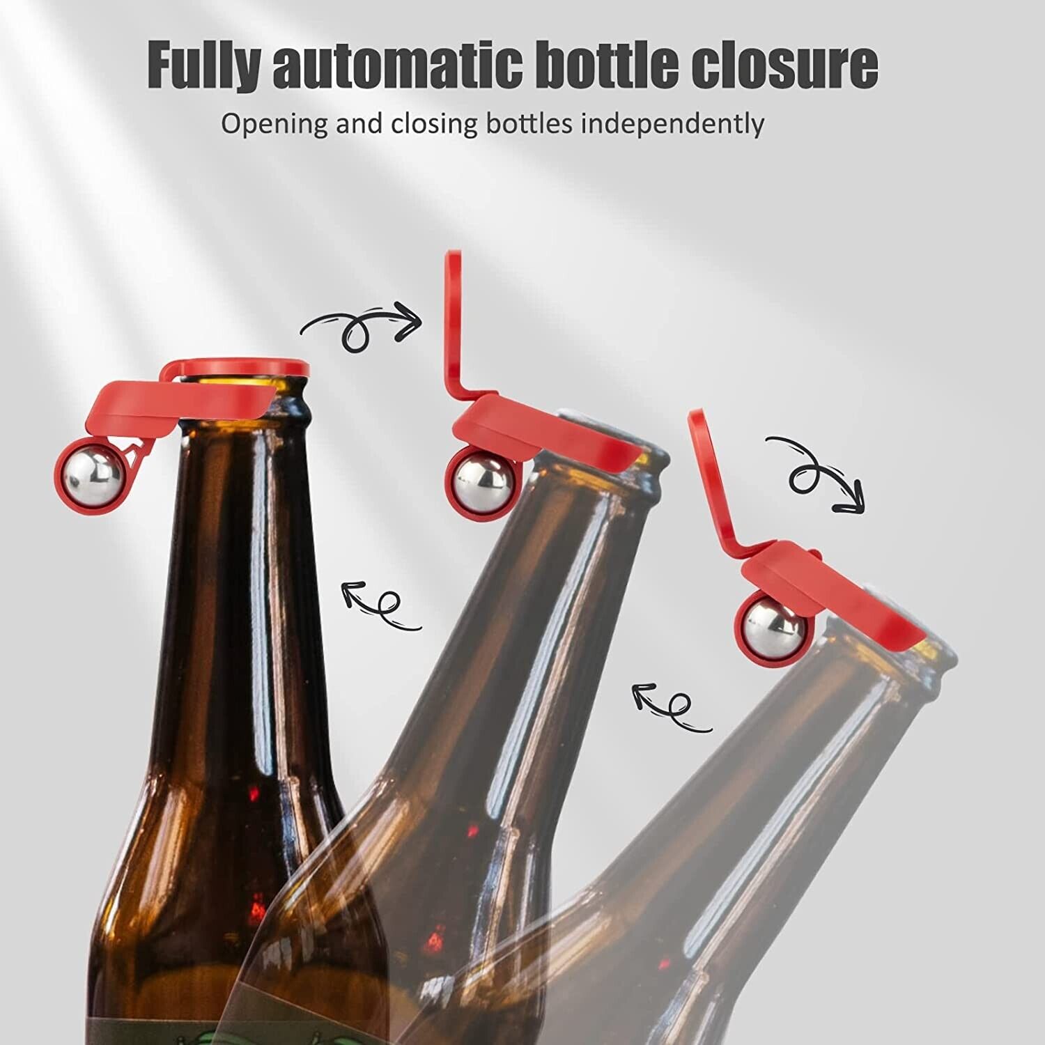 NIB ~ Automatic Bottle Cap ~ 5 Pcs ~ Soft Drink Wine Bottle Self Opening Beer - Picture 4 of 14