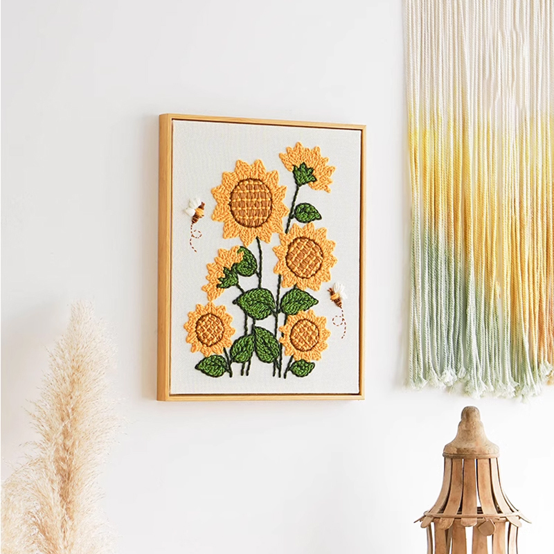 Poke Embroidery Sunflower Handmade DIY Material Package