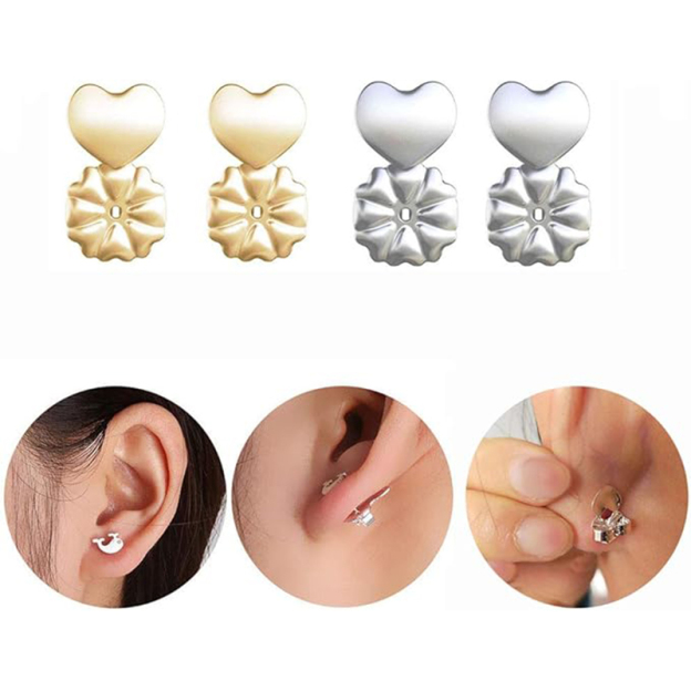 Ear stud auxiliary device to prevent drooping and falling off