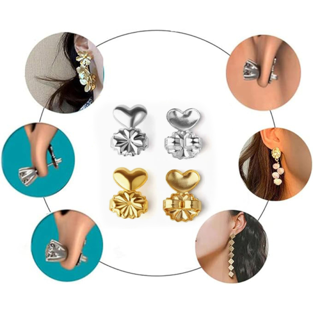 Ear stud auxiliary device to prevent drooping and falling off