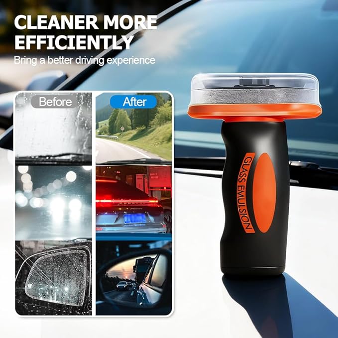 Car glass cleaning brush for removing oil film