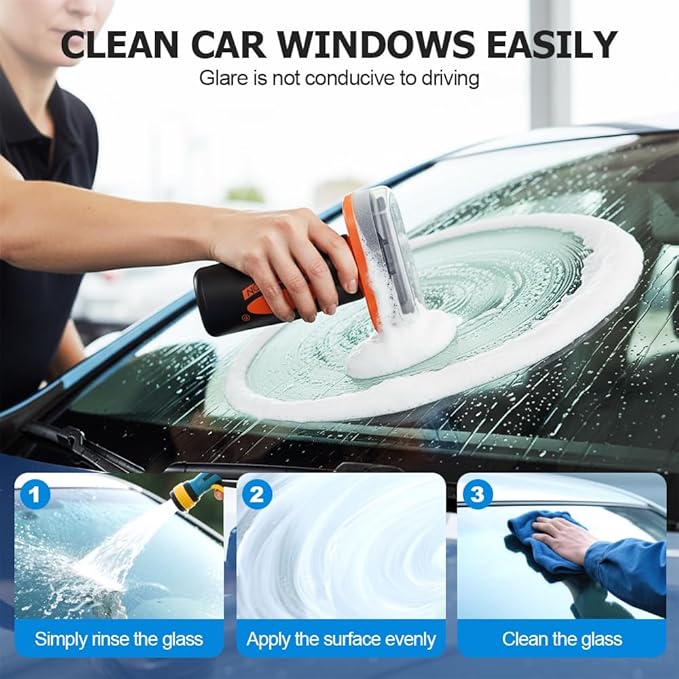 Car glass cleaning brush for removing oil film