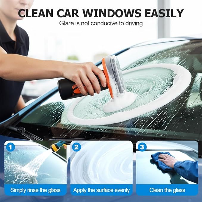 Car glass cleaning brush for removing oil film
