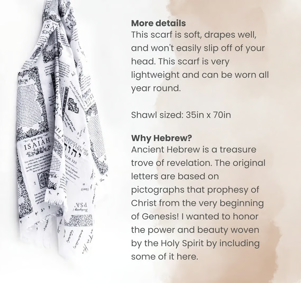 Handmade scripture shawl