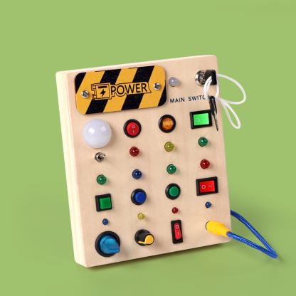 Wooden toy LED switch