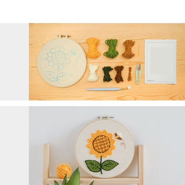 Poke Embroidery Sunflower Handmade DIY Material Package