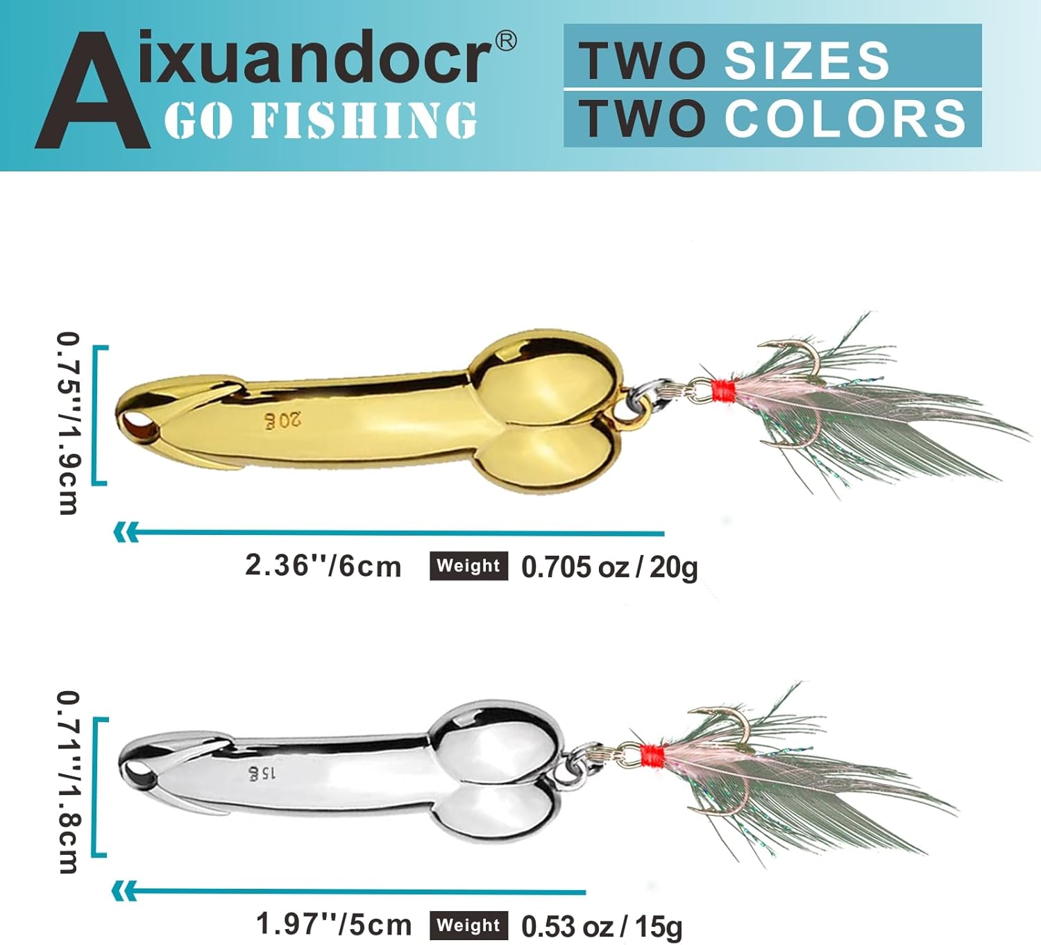 Bass Fishing Lure, Fishing Spoons, Topwater Fishing Lures with Trebles Hooks, Trout Fishing Lures, Fishing Tackle for Freshwater and Saltwater, Fishing Gifts for Men