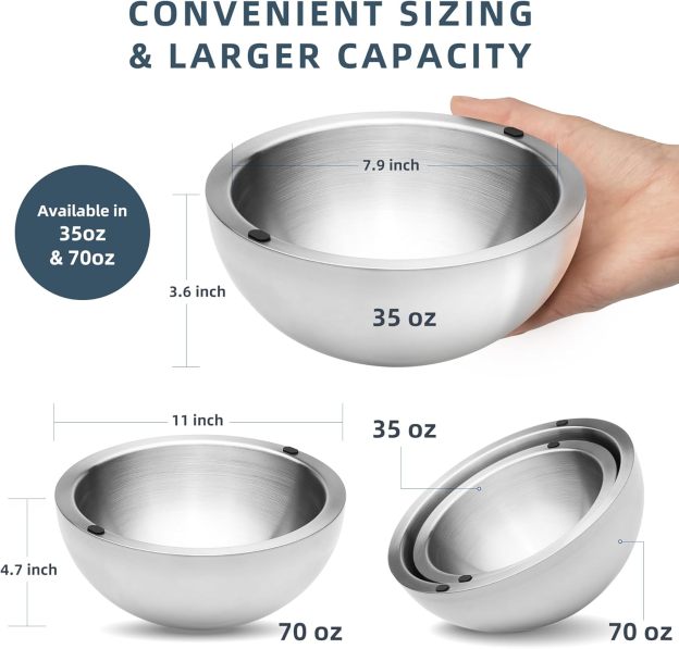Stainless steel double layer thickened water filling mixing bowl