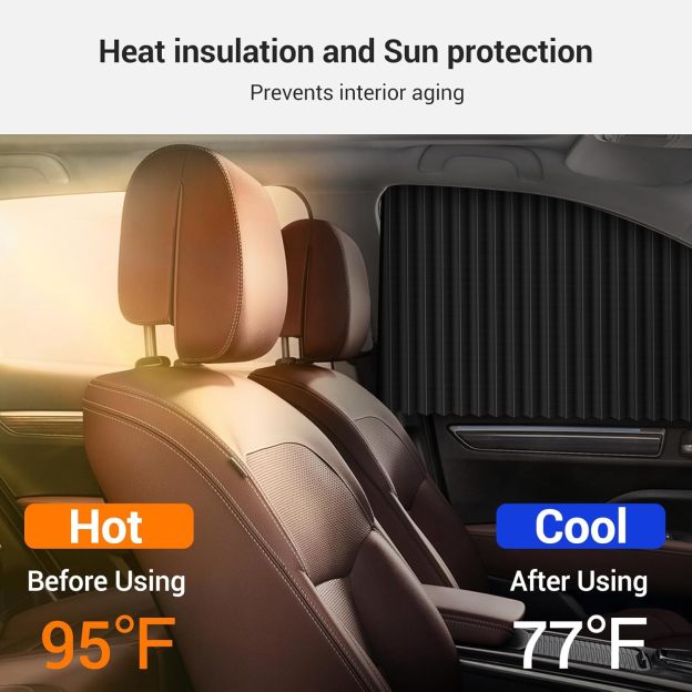 Sun Protection Magnetic Pull-Up Curtain Fabric for Car Use