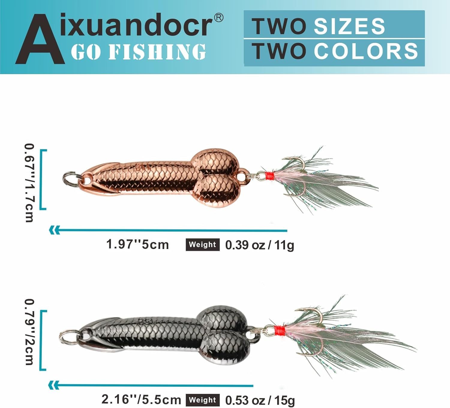 Bass Fishing Lure, Fishing Spoons, Topwater Fishing Lures with Trebles Hooks, Trout Fishing Lures, Fishing Tackle for Freshwater and Saltwater, Fishing Gifts for Men