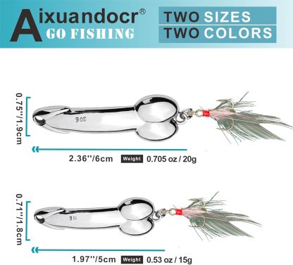 Bass Fishing Lure, Fishing Spoons, Topwater Fishing Lures with Trebles Hooks, Trout Fishing Lures, Fishing Tackle for Freshwater and Saltwater, Fishing Gifts for Men