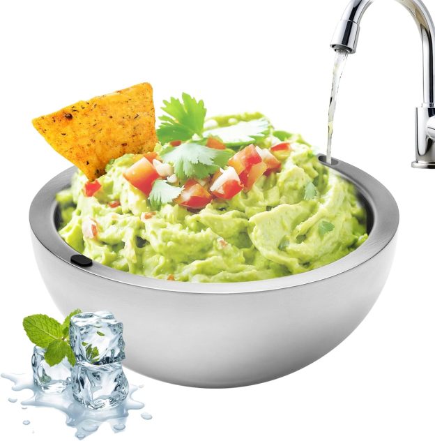 Stainless steel double layer thickened water filling mixing bowl