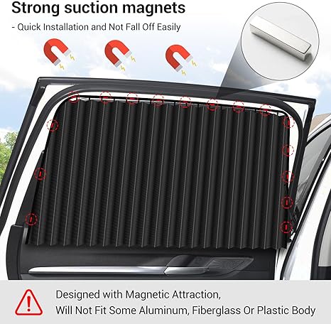 Sun Protection Magnetic Pull-Up Curtain Fabric for Car Use