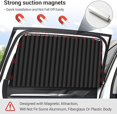 Sun Protection Magnetic Pull-Up Curtain Fabric for Car Use