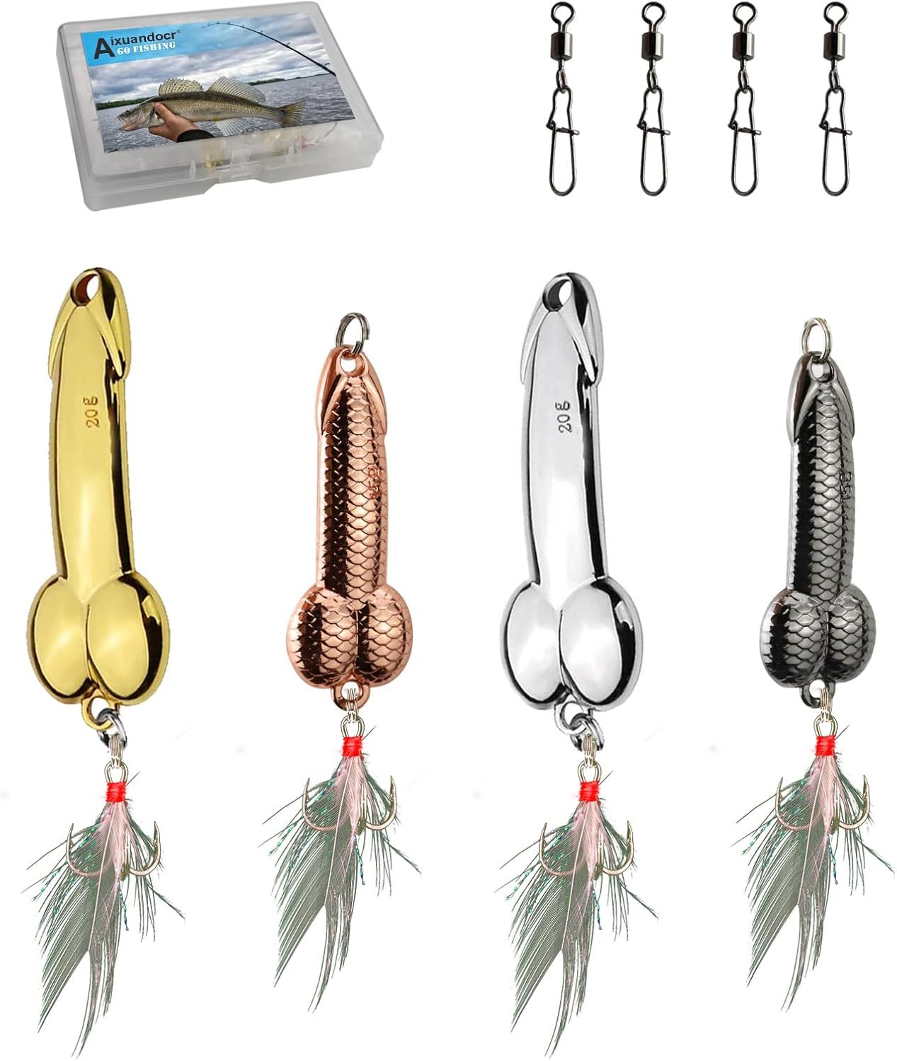 Bass Fishing Lure, Fishing Spoons, Topwater Fishing Lures with Trebles Hooks, Trout Fishing Lures, Fishing Tackle for Freshwater and Saltwater, Fishing Gifts for Men