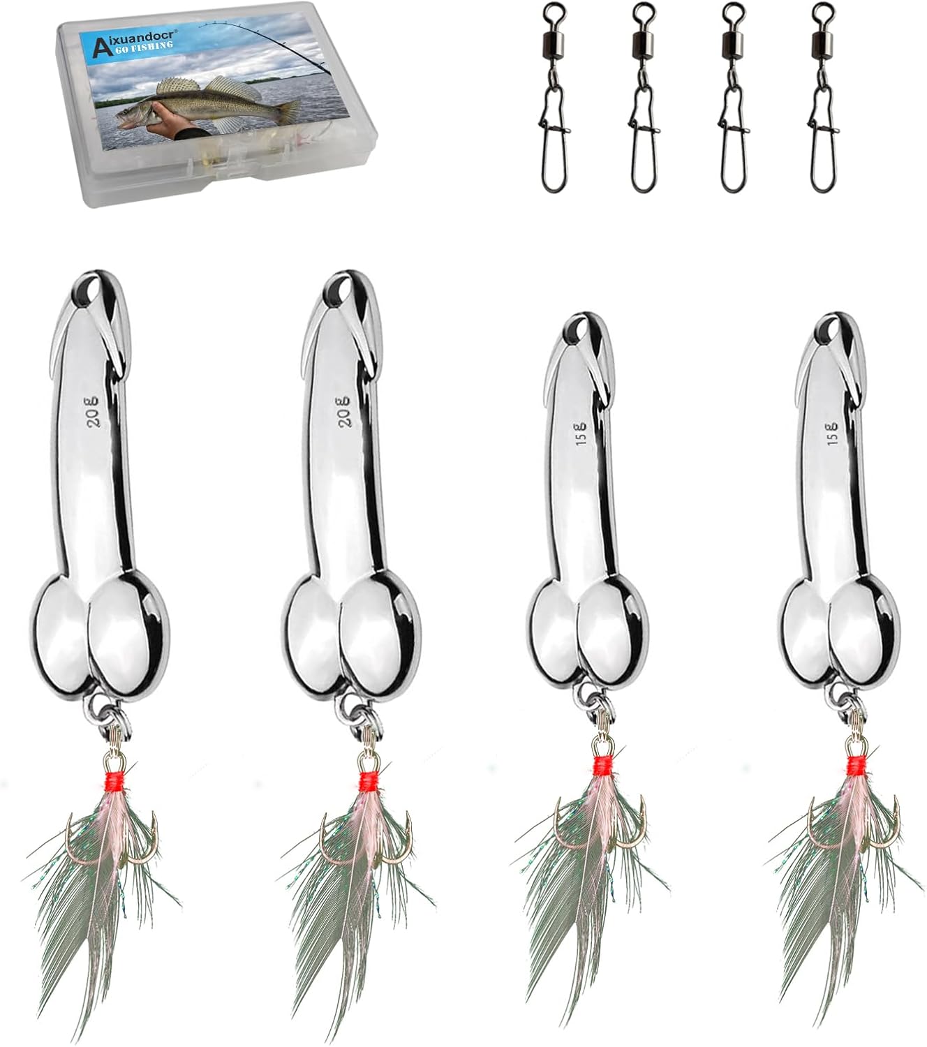 Bass Fishing Lure, Fishing Spoons, Topwater Fishing Lures with Trebles Hooks, Trout Fishing Lures, Fishing Tackle for Freshwater and Saltwater, Fishing Gifts for Men