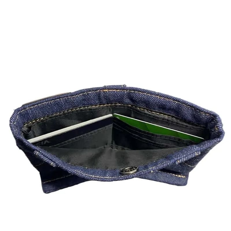 Denim shorts and wallet