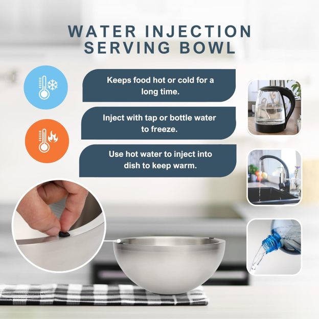 Stainless steel double layer thickened water filling mixing bowl