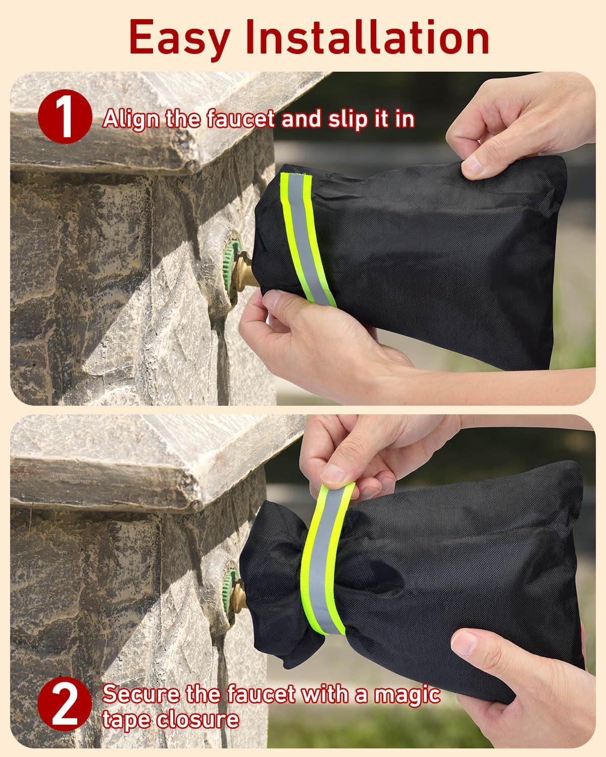 Outdoor faucet frost protection cover