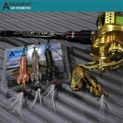 Bass Fishing Lure, Fishing Spoons, Topwater Fishing Lures with Trebles Hooks, Trout Fishing Lures, Fishing Tackle for Freshwater and Saltwater, Fishing Gifts for Men