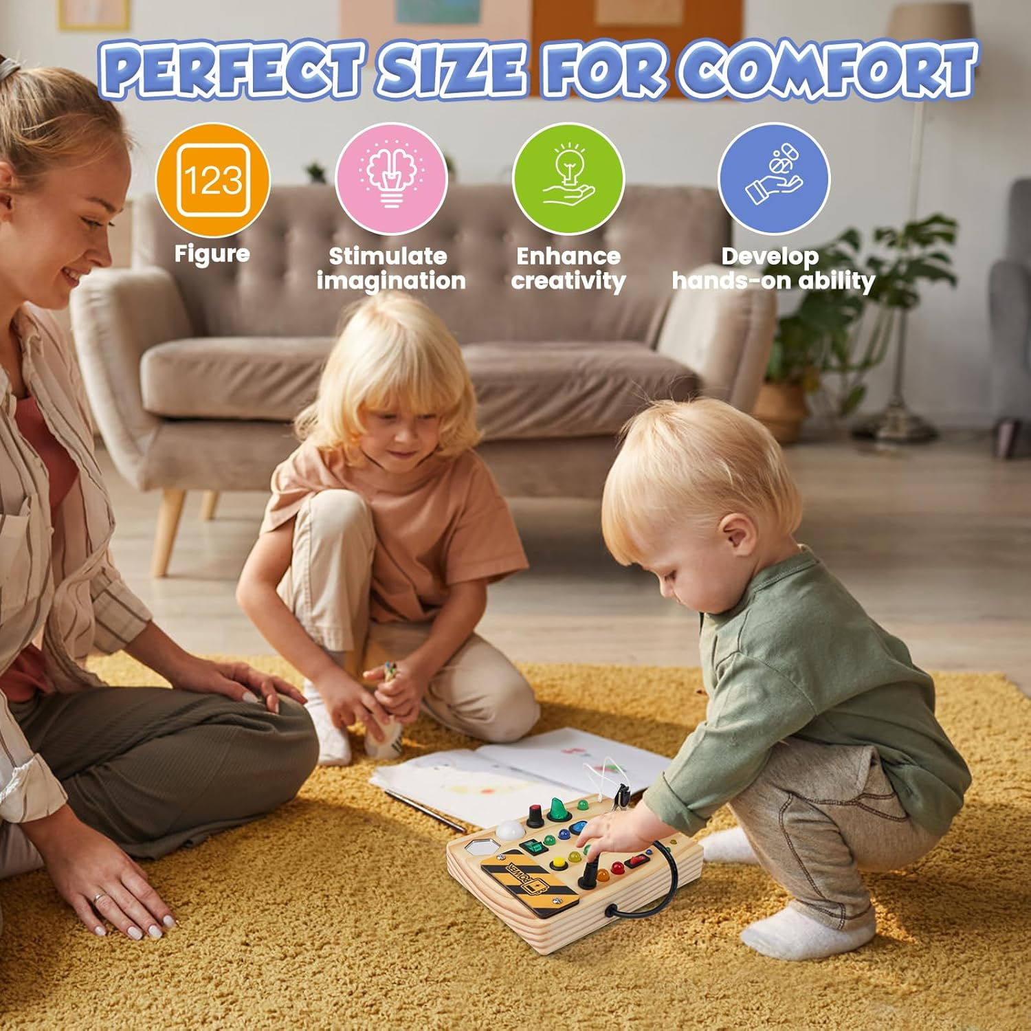 Wooden toy LED switch