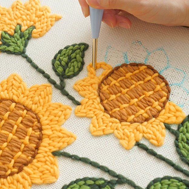 Poke Embroidery Sunflower Handmade DIY Material Package