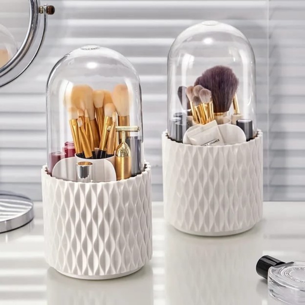 🔥Sleek 360° Spinning Makeup Brush Holder