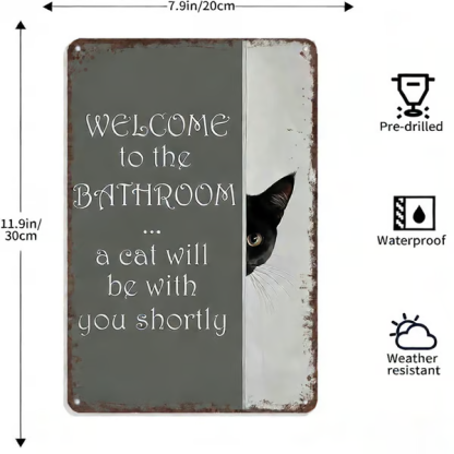 Vintage Black & White Cat Wall Art