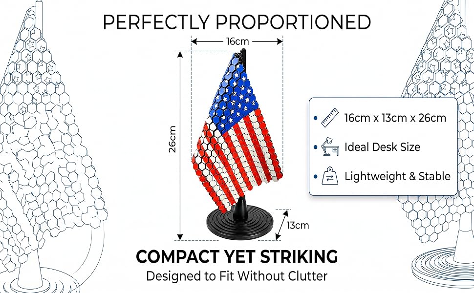 US Flag Chain Mail Patriotic Desk Decor