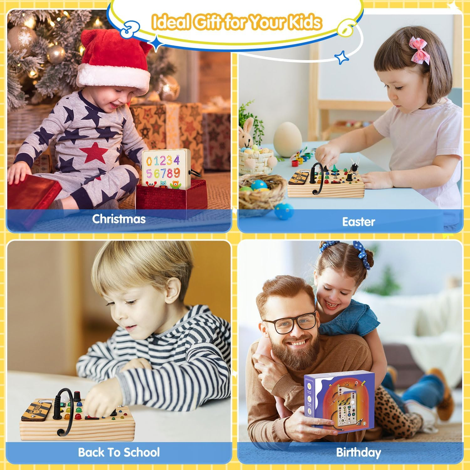 Wooden toy LED switch