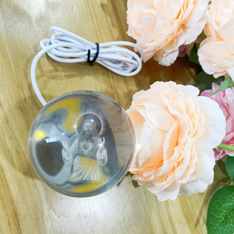 3D Crystal Ball Glowing Night Light