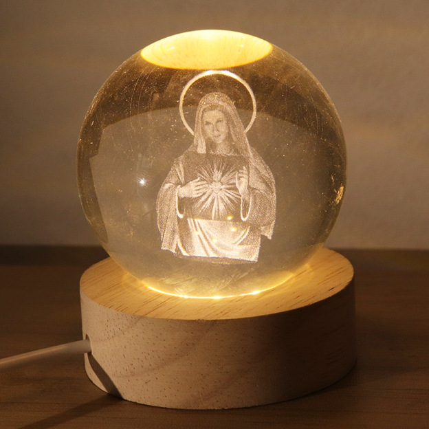 3D Crystal Ball Glowing Night Light