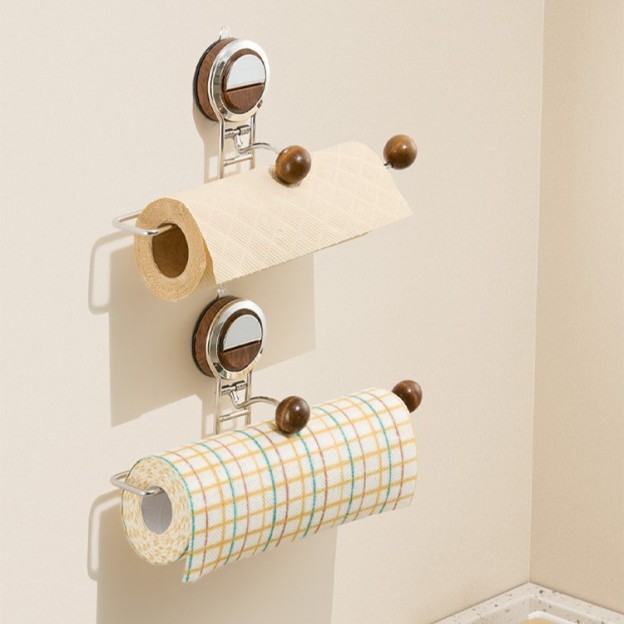 Suction cup toilet paper holder wall mounted paper roll storage rack