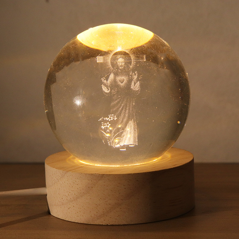 3D Crystal Ball Glowing Night Light