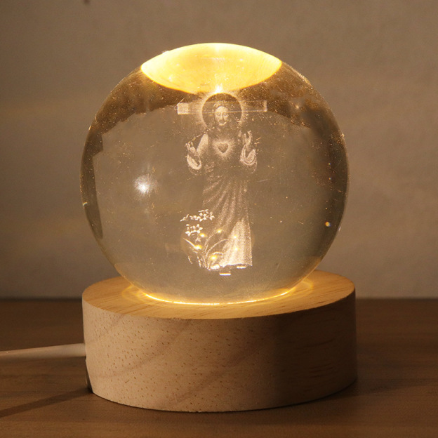 3D Crystal Ball Glowing Night Light