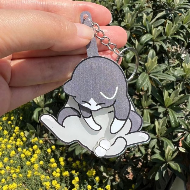 Pull-out cat keychain pendant