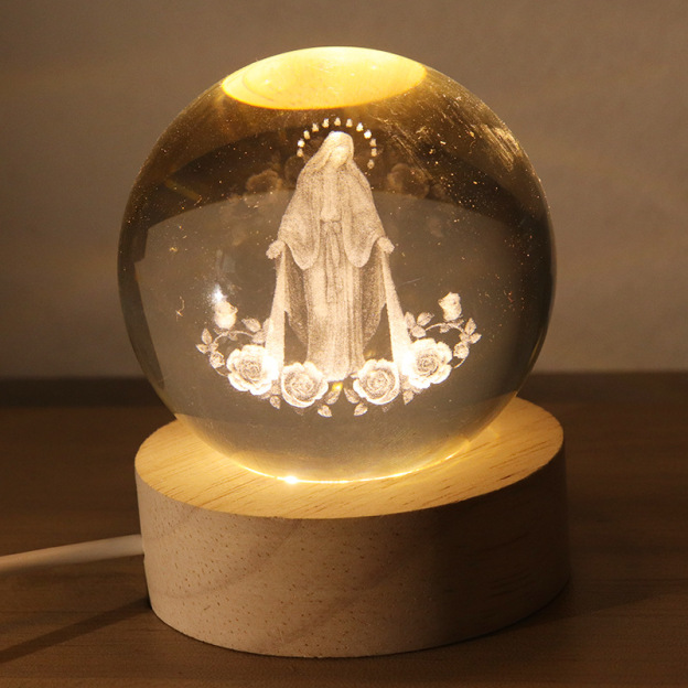 3D Crystal Ball Glowing Night Light