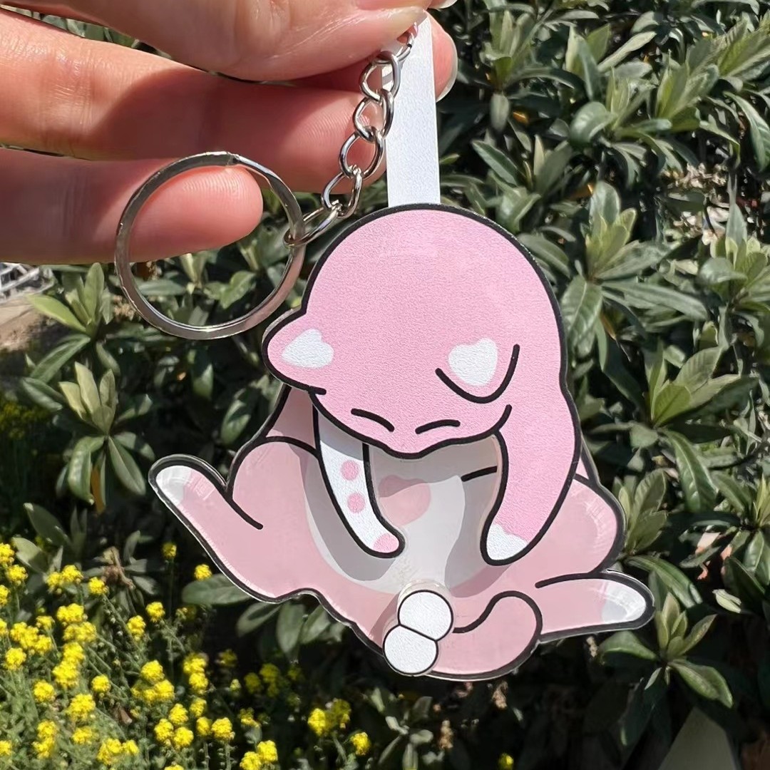 Pull-out cat keychain pendant