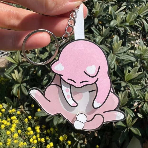 Pull-out cat keychain pendant