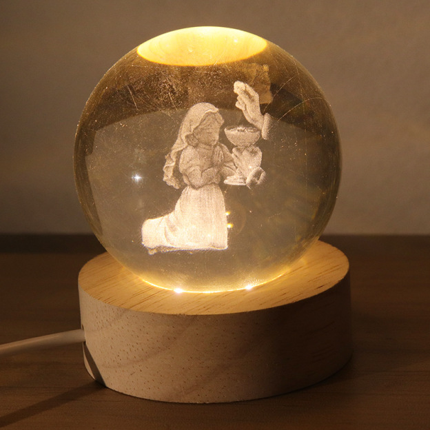 3D Crystal Ball Glowing Night Light