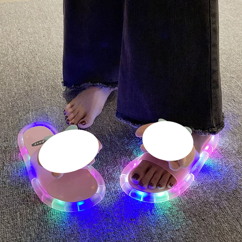 Luminous slippers for outdoor wear, non-slip sandals for home