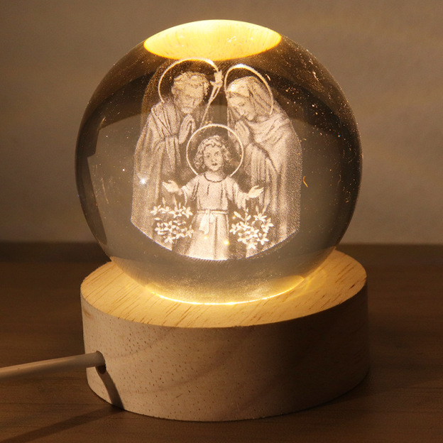 3D Crystal Ball Glowing Night Light
