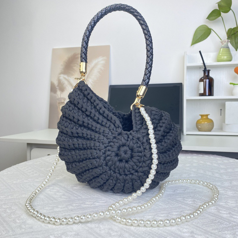 Hand-Crocheted Seashell Crossbody Bag