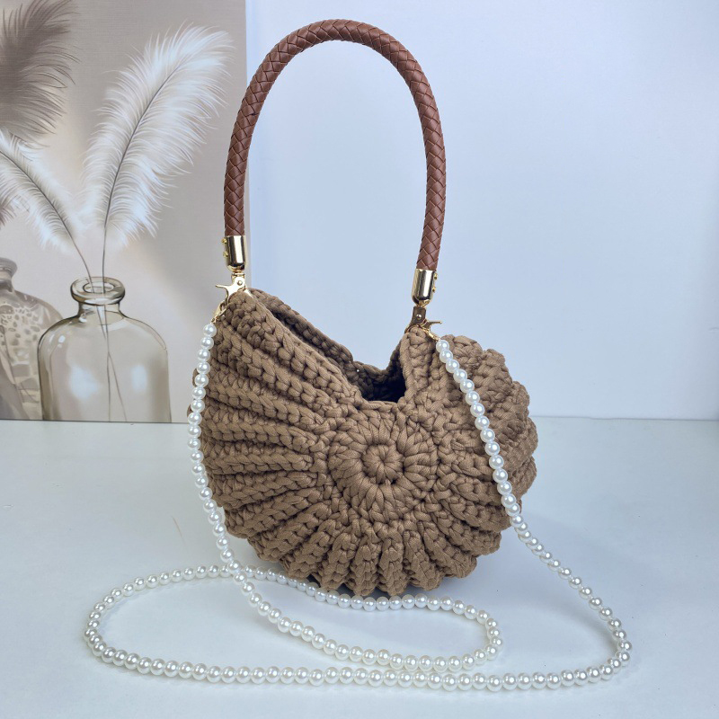 Hand-Crocheted Seashell Crossbody Bag