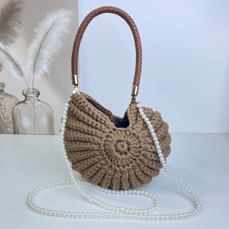 Hand-Crocheted Seashell Crossbody Bag