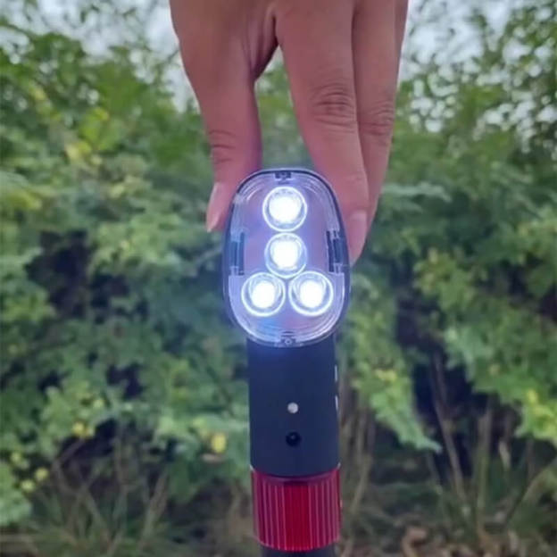 Smart Walking Cane Crutch LED Light Safety Alarm