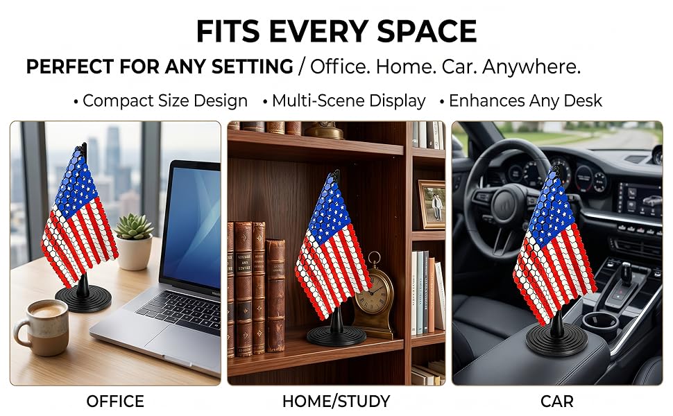 US Flag Chain Mail Patriotic Desk Decor