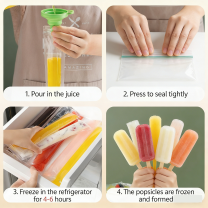 Popsicle Bags — With Seals and Funnel